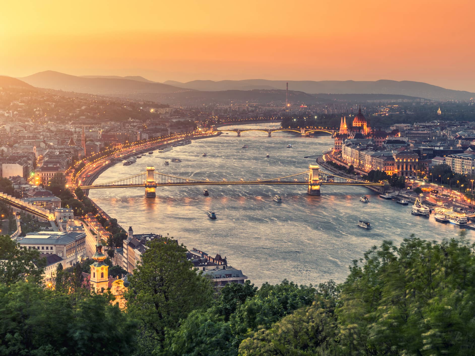  Sail down the Danube River at sunset  