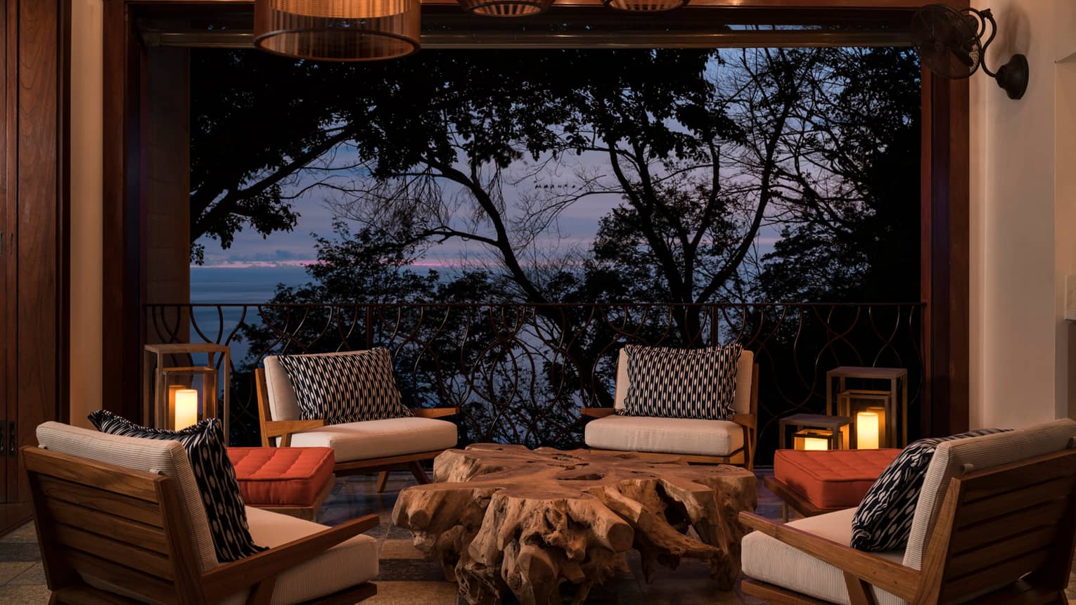 Sitting Area with Night Ocean View