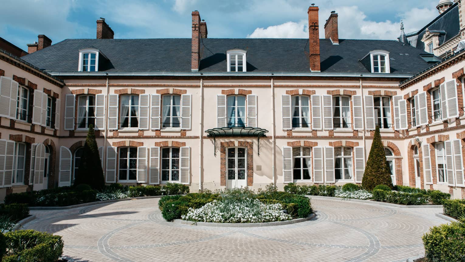 Rear courtyard view of the Maison Belle �poque 19th-century mansion