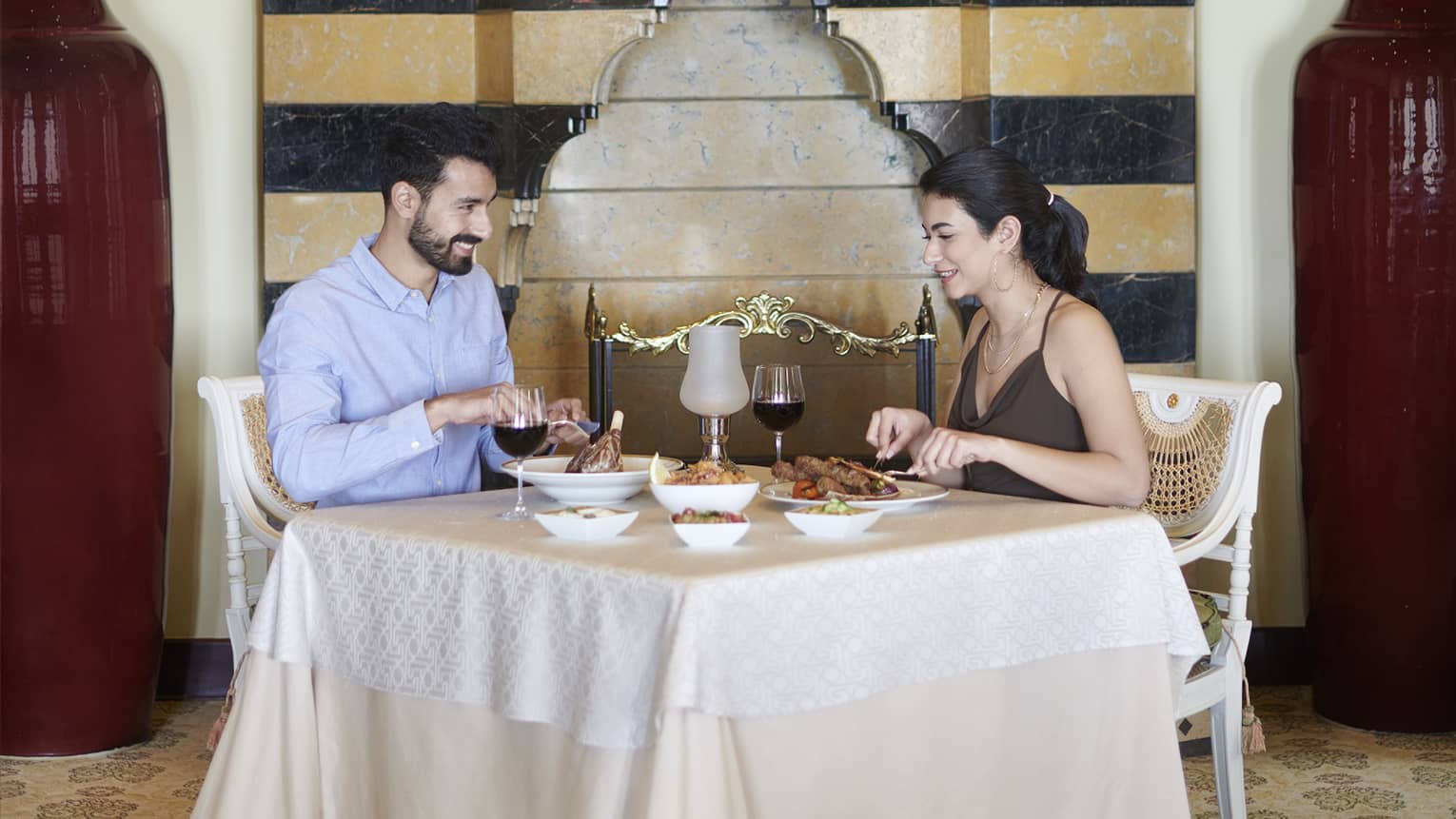 Couple enjoys traditional Arabic dishes at Levantine Reimagined at Byblos