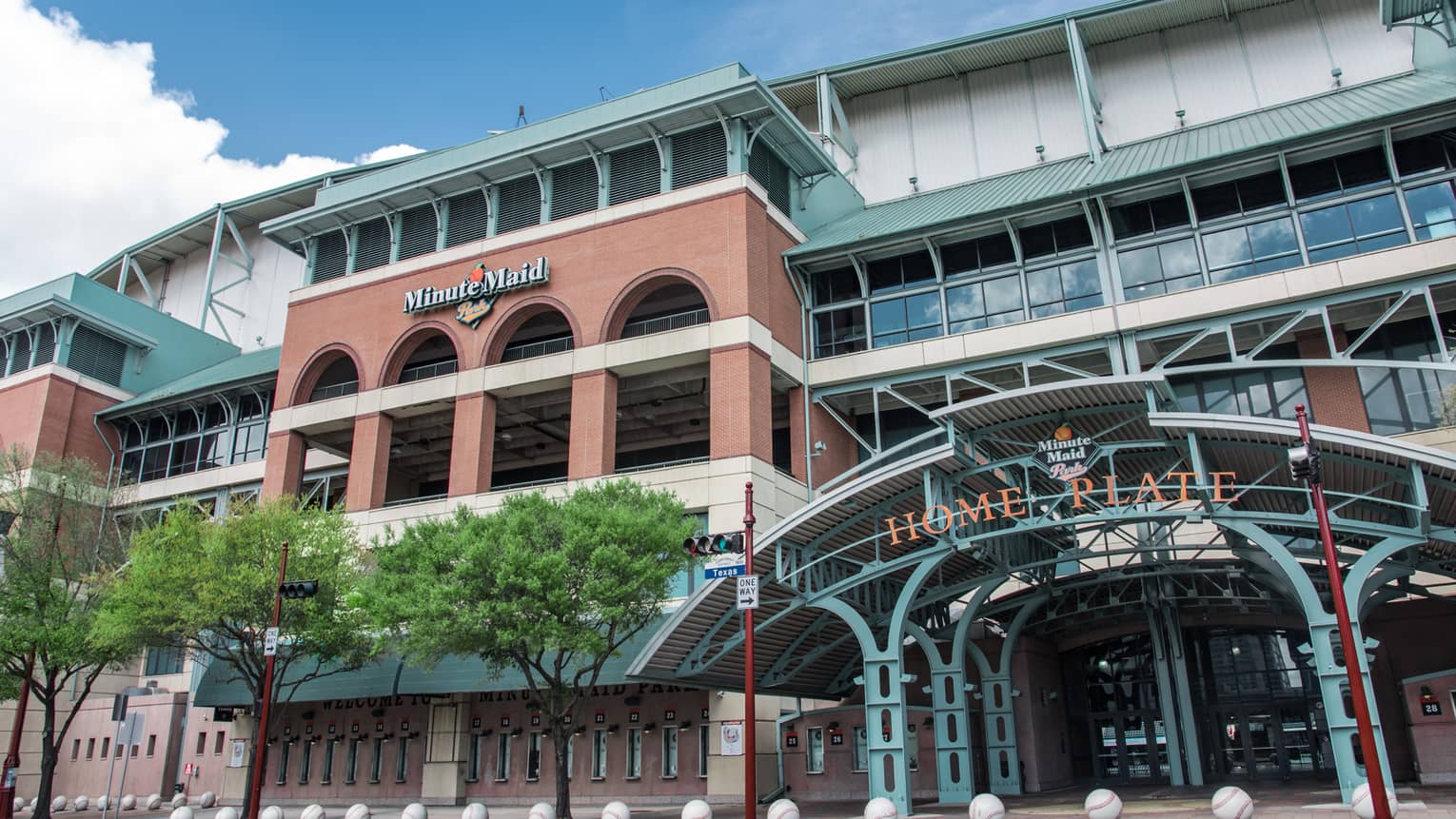The exterior of Minute Maid park, home of the Houston Astros