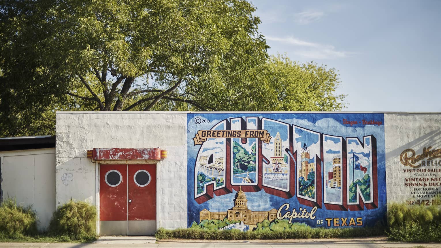 Welcome to Austin Mural painted on building