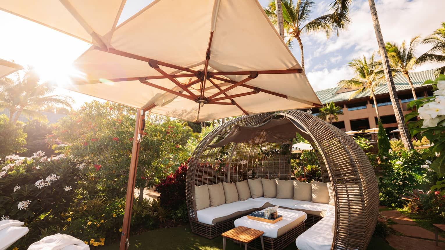 Private sanctuary cabana at Hawaiian resort