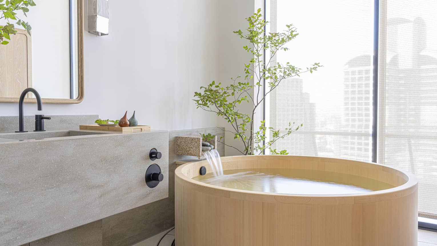 Private tub in spa treatment room at The Spa at Four Seasons Hotel Osaka