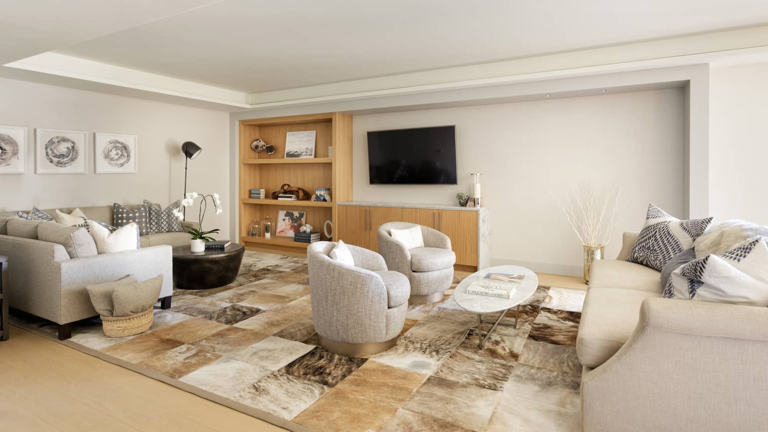 a neutral colored-living area looks fresh and clean in a vail private residence