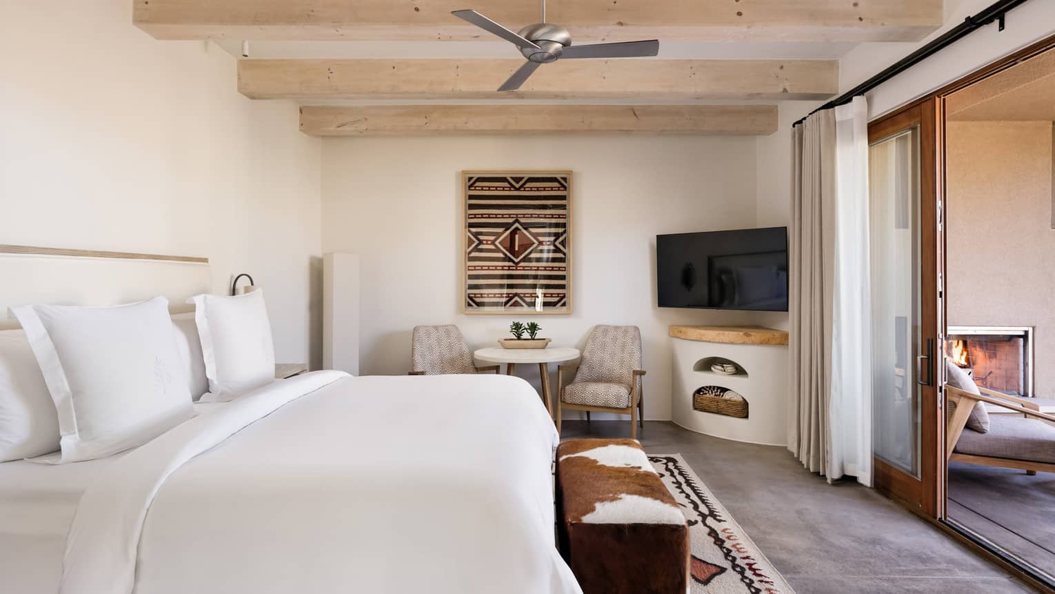 Patio Casita king-bedded room at Four Seasons Resort Santa Fe