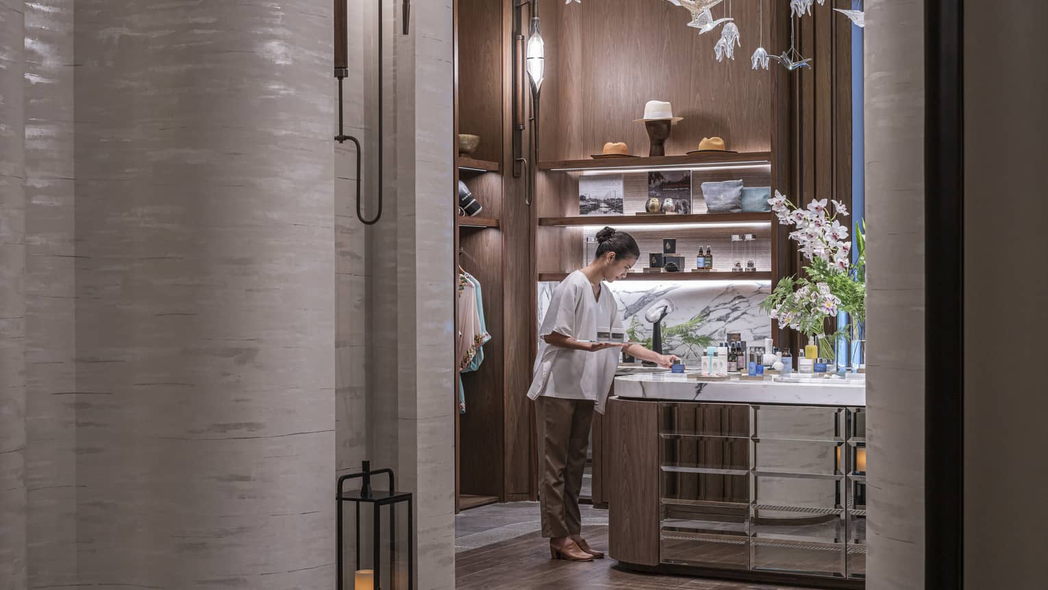 Woman browses in the Spa's lifestyle retail shop