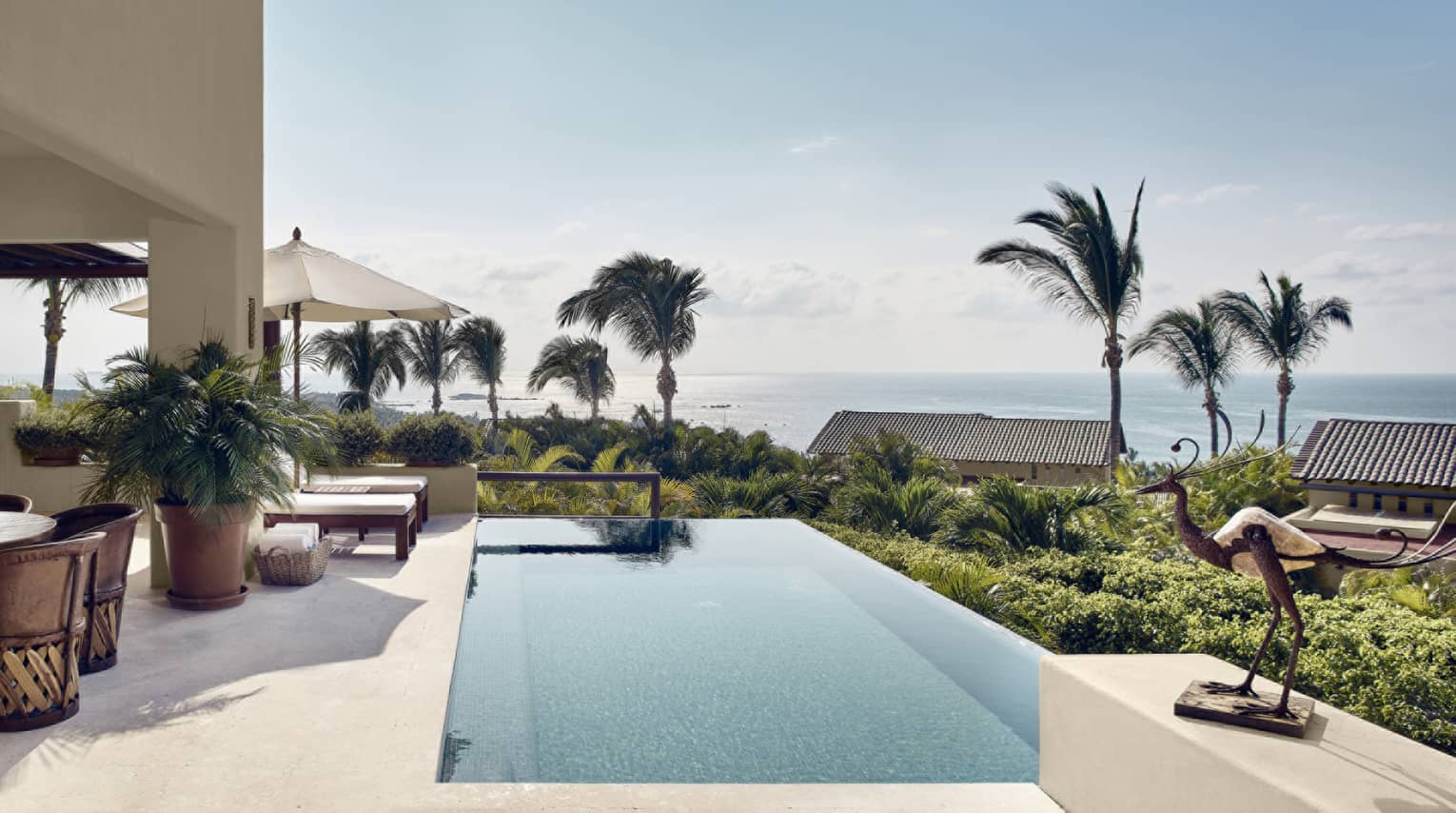 Private ocean-view terrace with pool