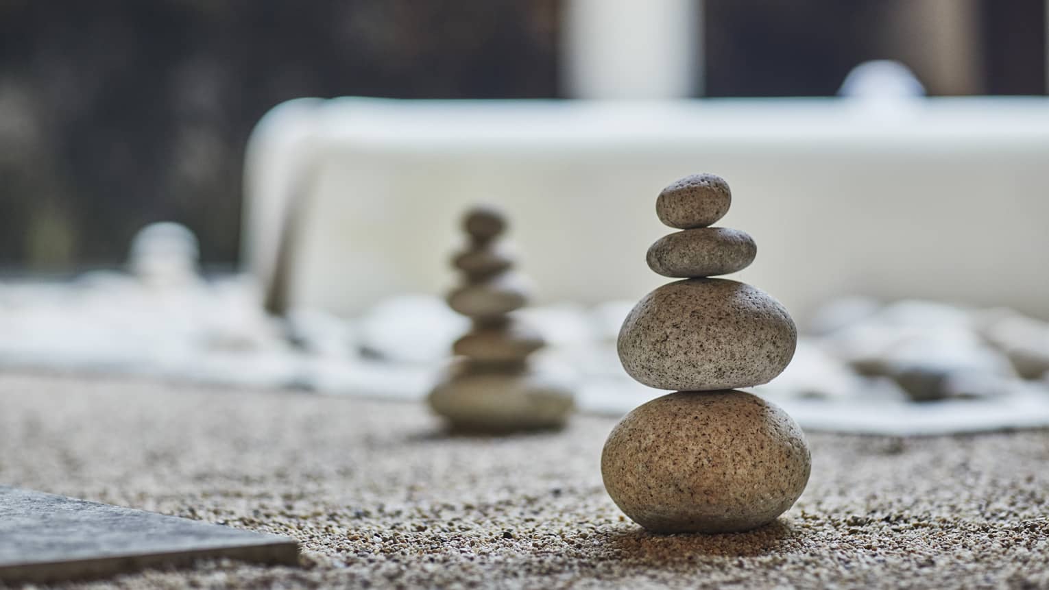 Round stones stacked on top of each other