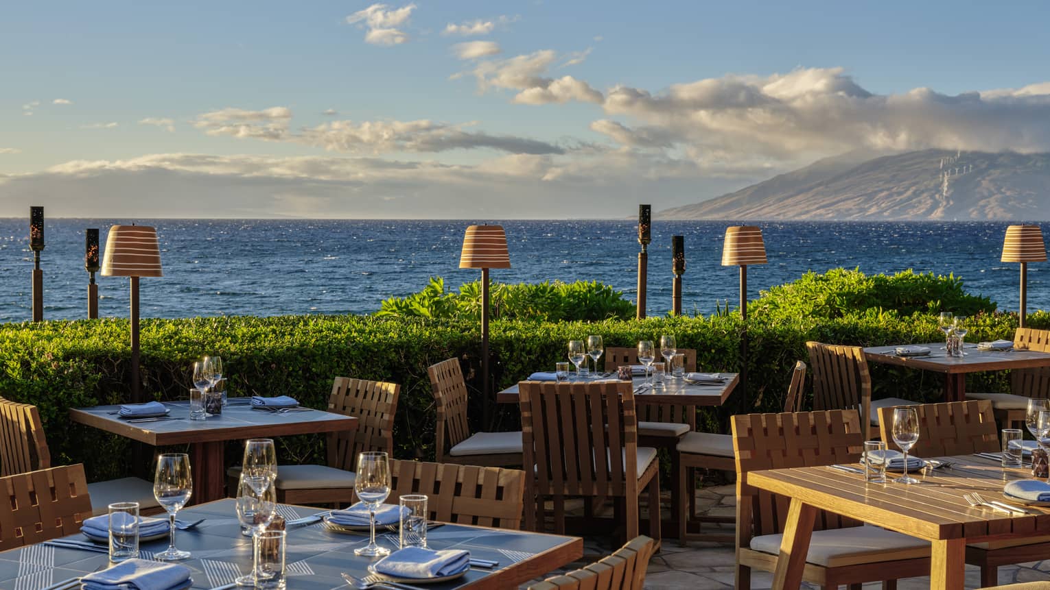 Oceanfront dining terrace
