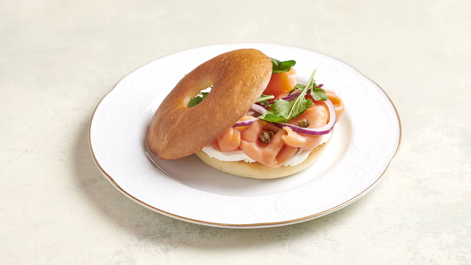 Lox Bagel with Capers, Red Onion, Cream Cheese