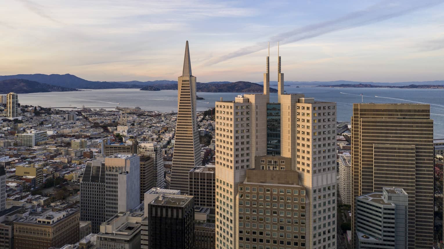 Views of San Francisco and bay in the background