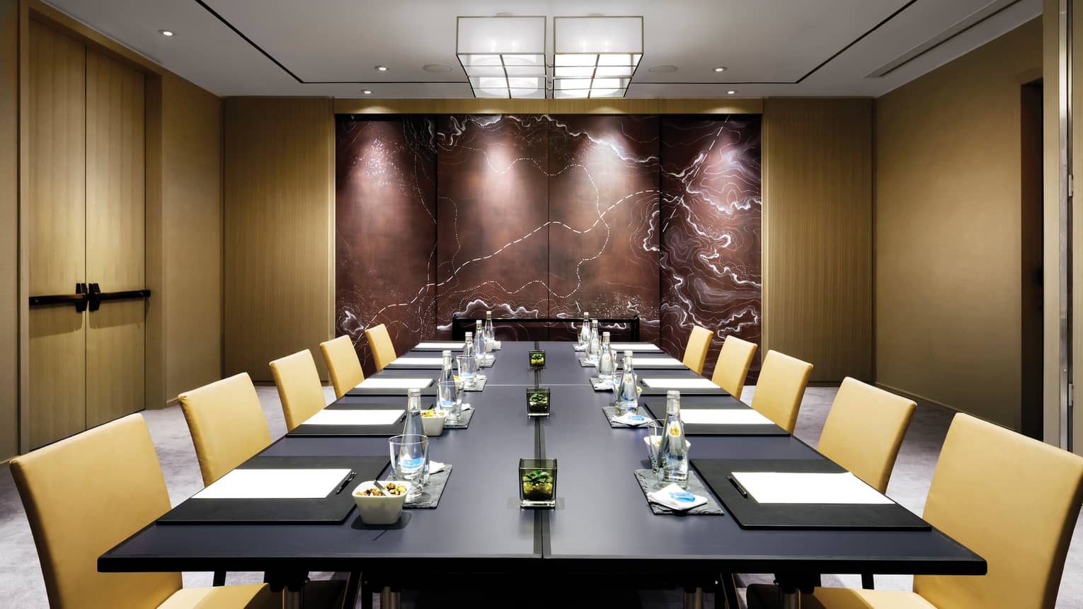 Northland Meeting Room large boardroom table with modern tan chairs 