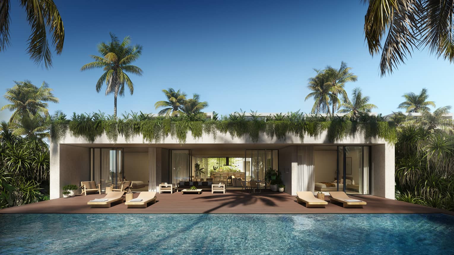 Rendering of terrace and pool