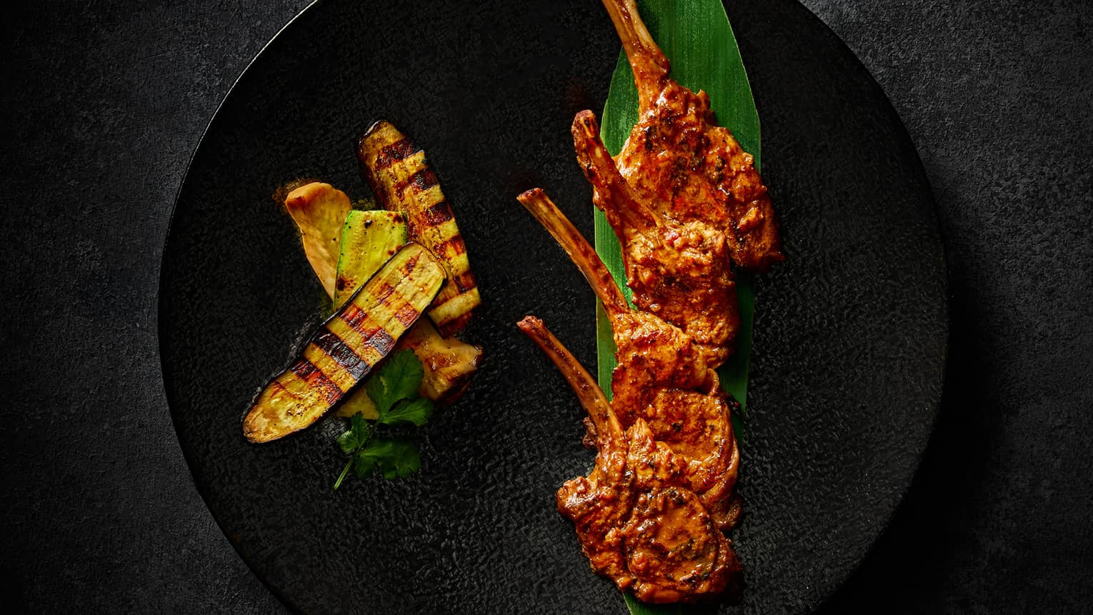 Teppanyaki Lamb Cutlets with Grilled Vegetables