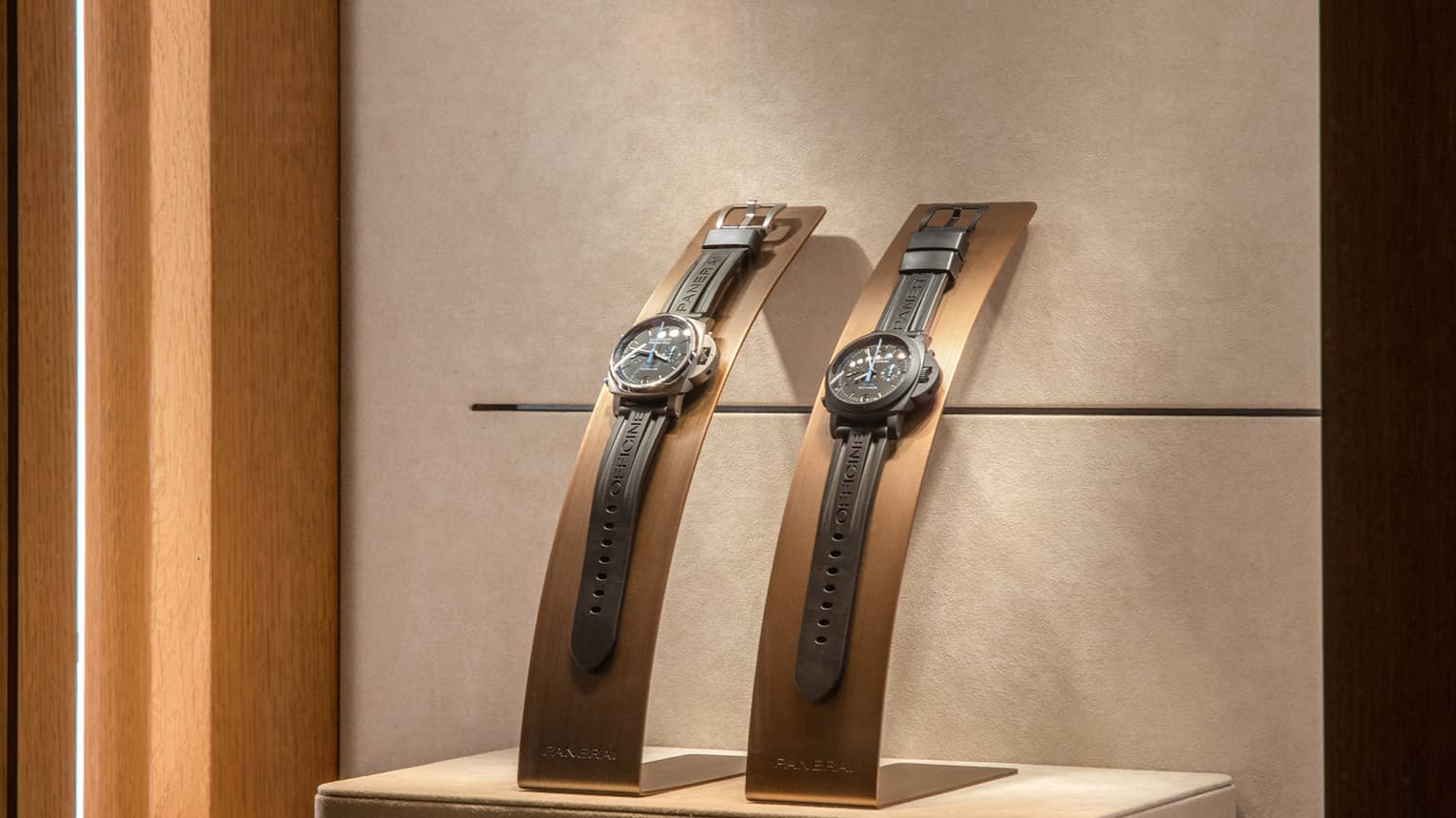 Panerai watches on display in boutique window