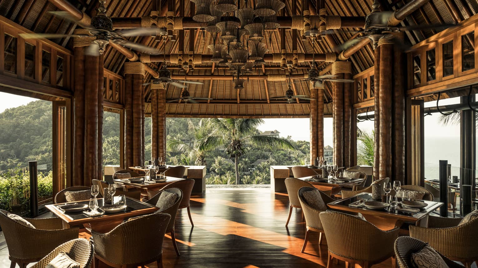 Koh Thai Kitchen and Bar covered dining room with view of the island