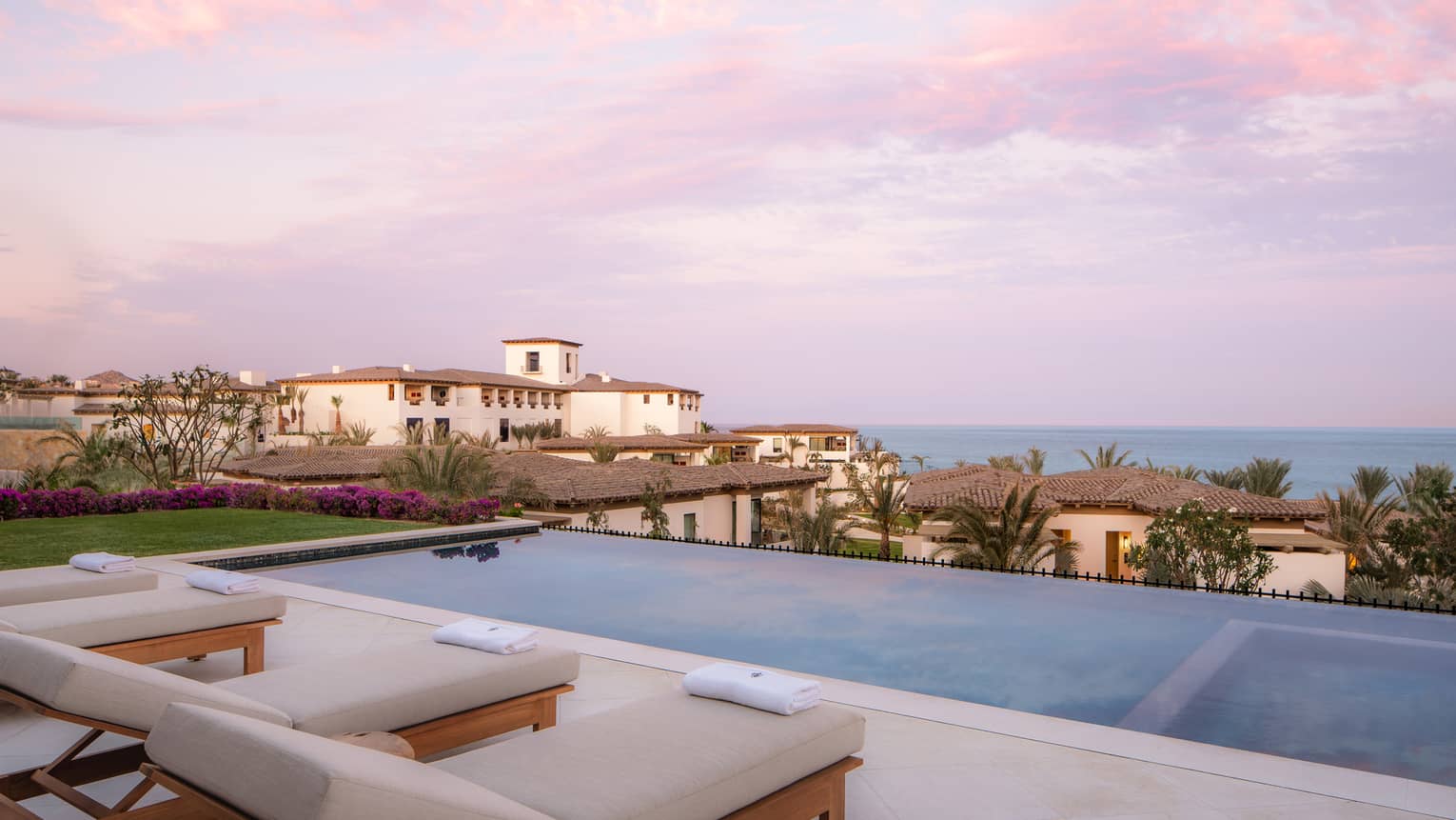 View of the ocean from a private luxury villa terrace at Cabo San Lucas