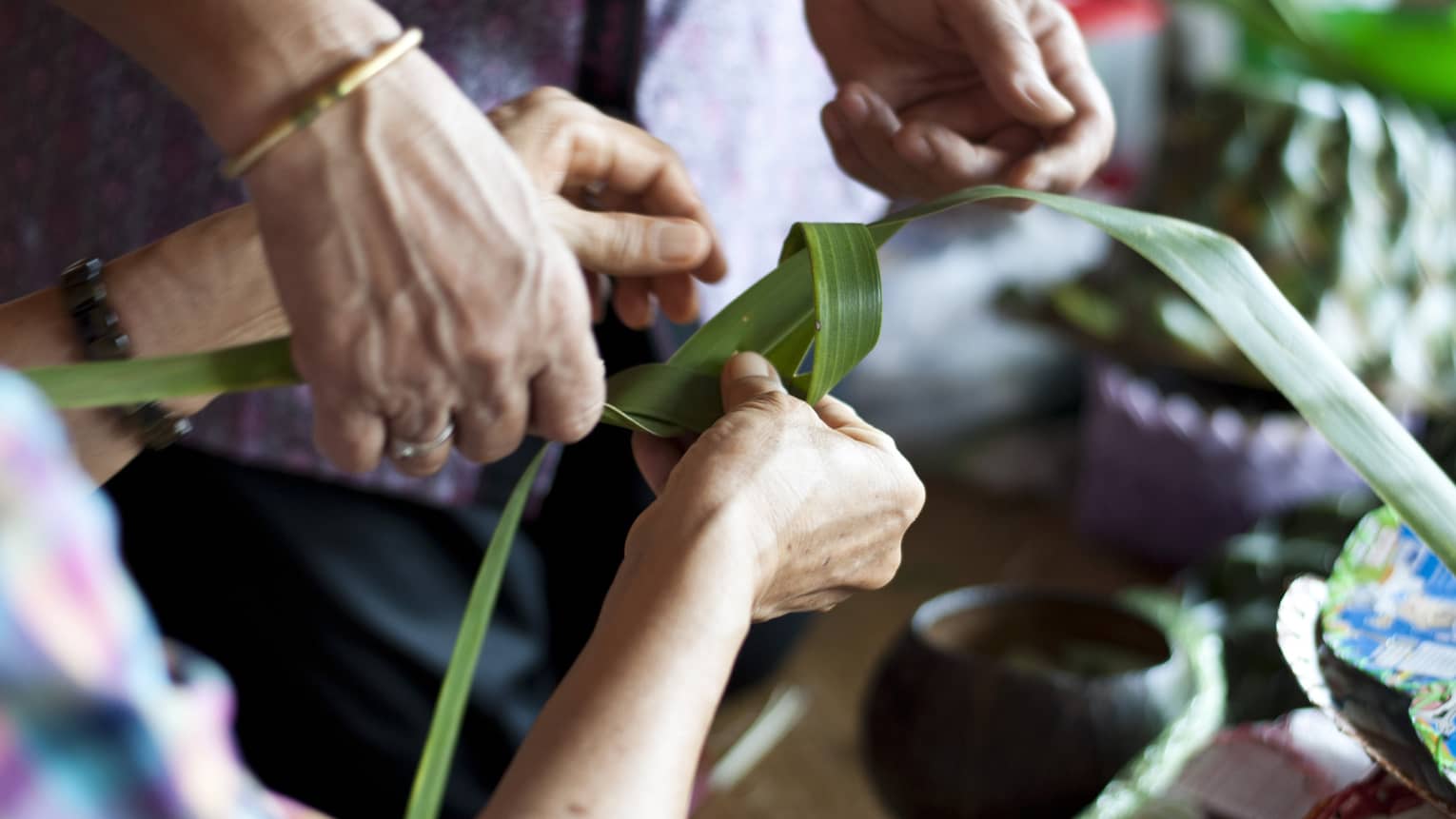 Coconut Leaf Weaving Class in Lanai, Hawaii