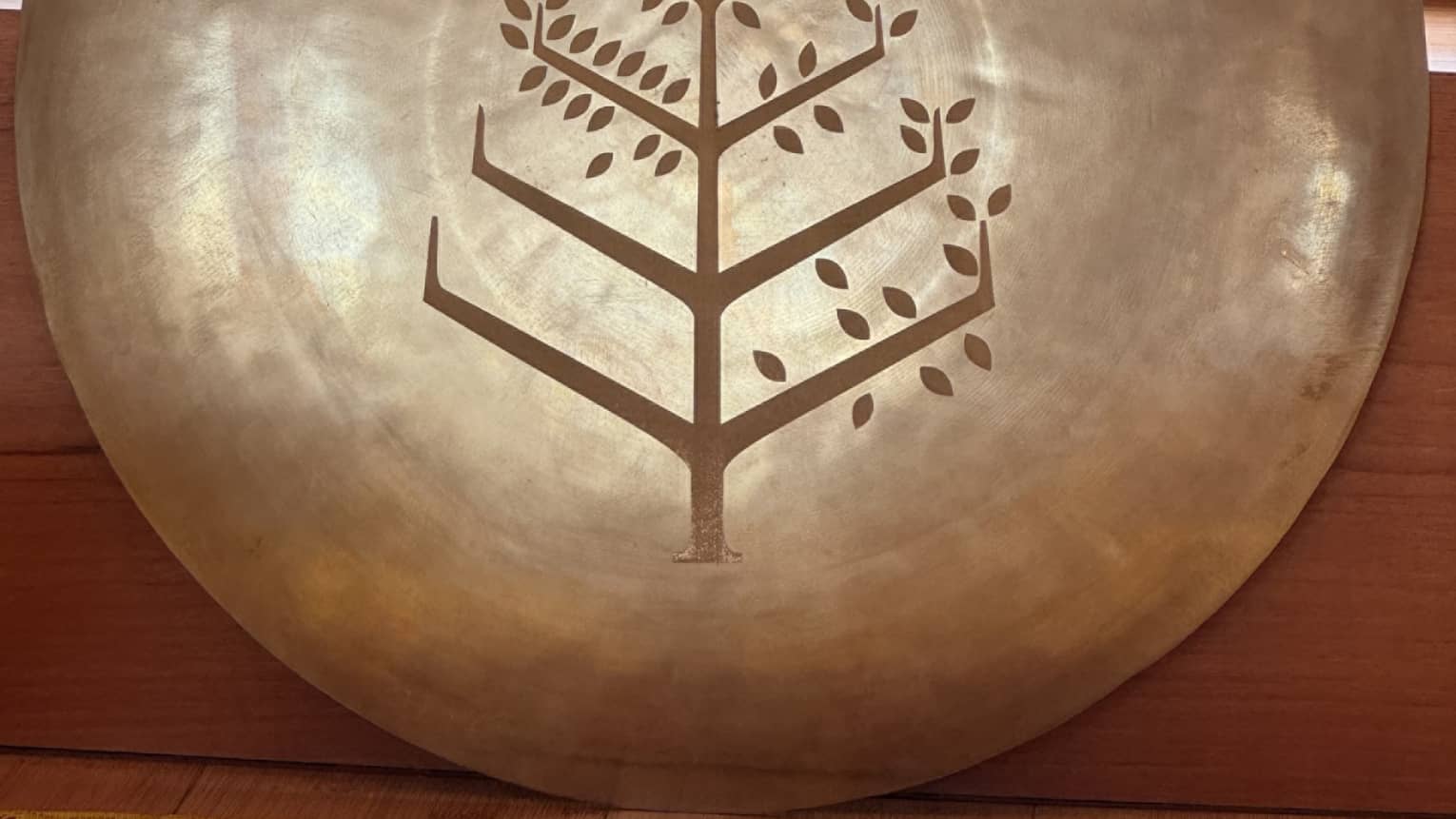 Gong with Four Seasons tree logo engraved in the centre