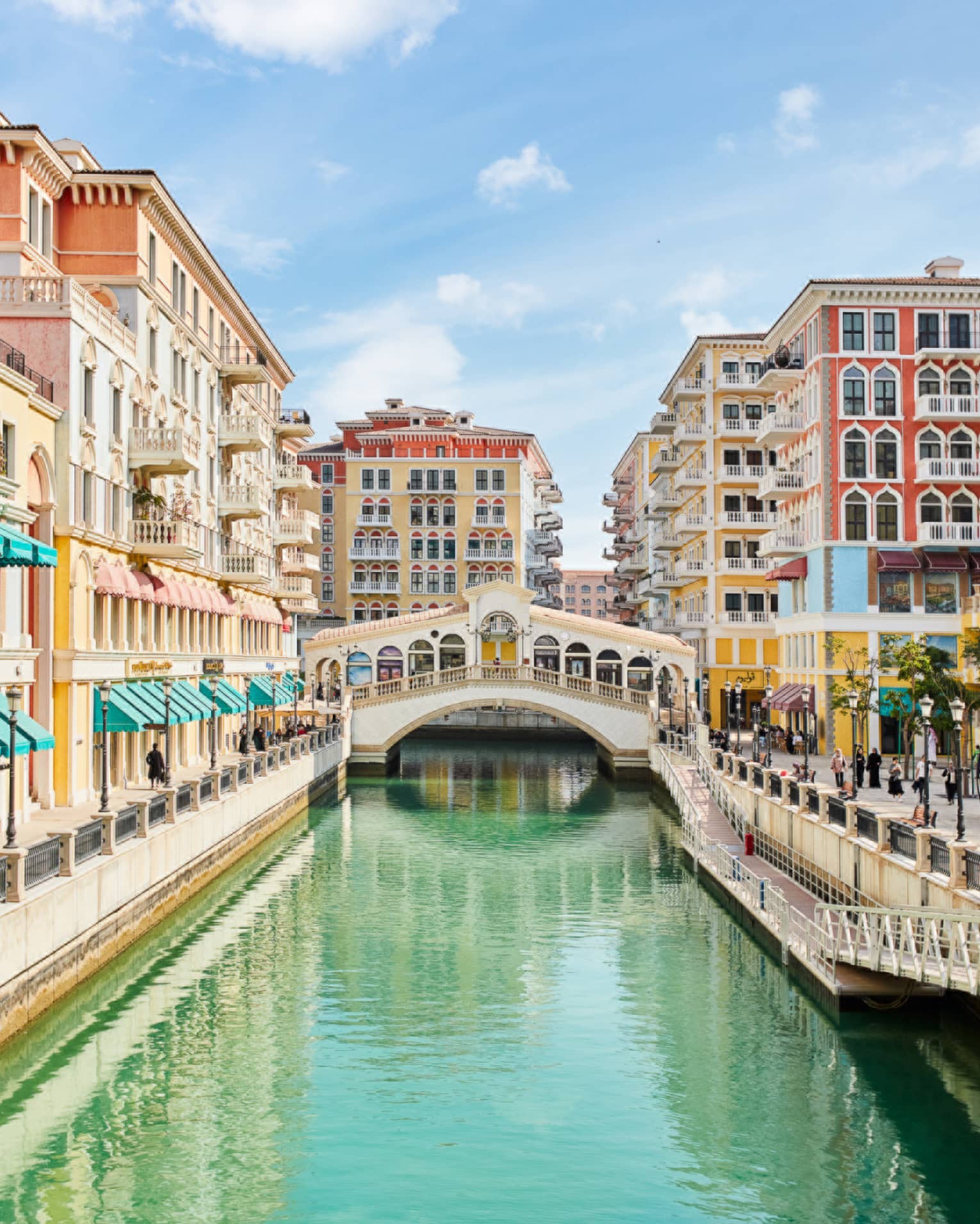 Waterway canal in Doha's Pearl-Qatar neighbourhood