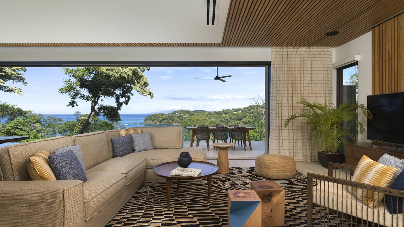 Living Room at an ocean-view suite