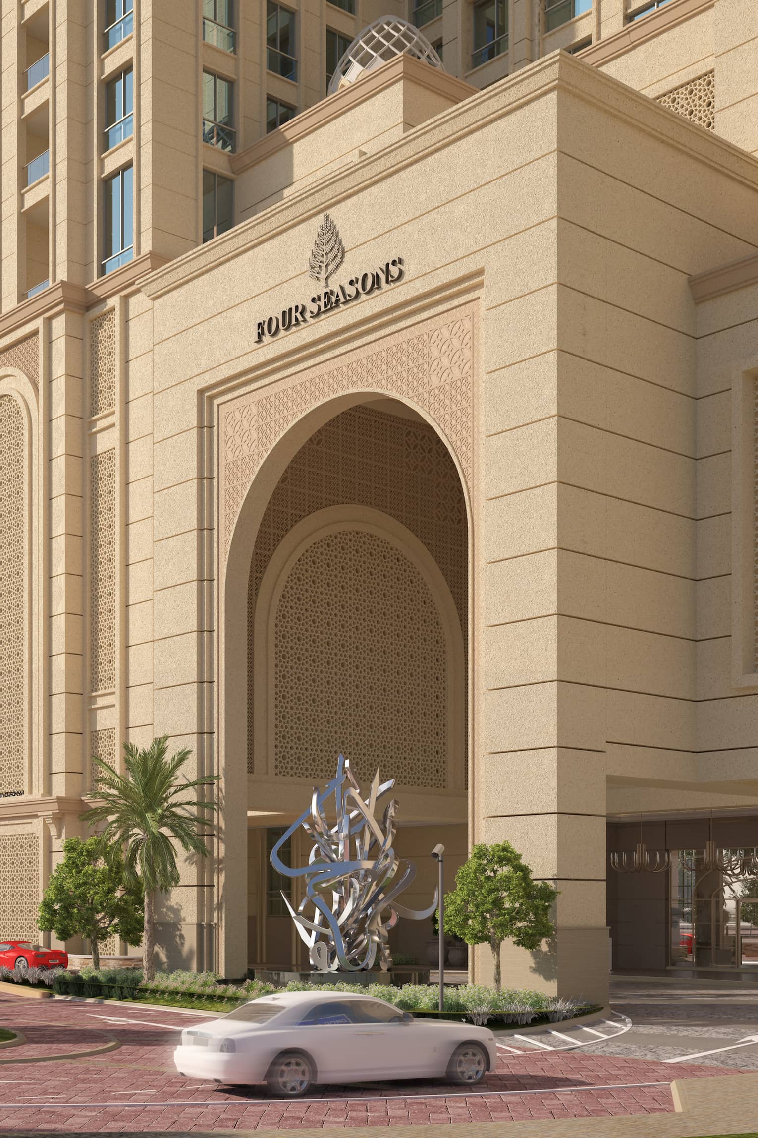 Exterior and entrance of Four Seasons Resort and Residences at The Pearl-Qatar