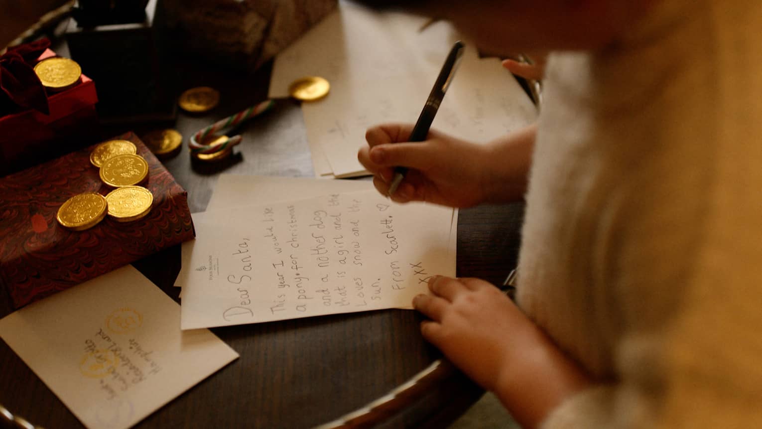 A child writing a letter.