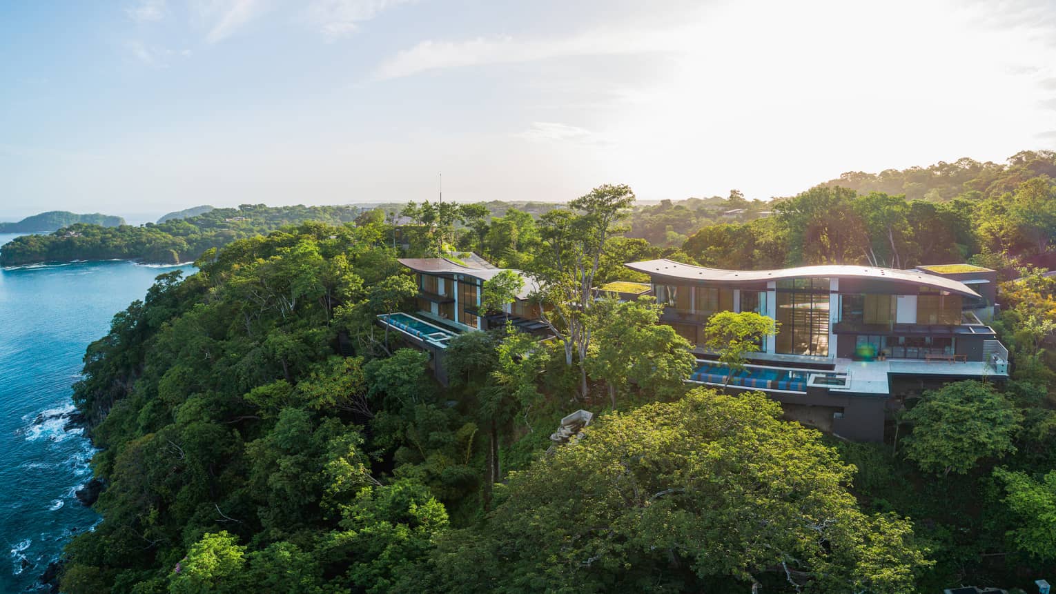 Villa nestled into the jungle on Costa Rican coastline