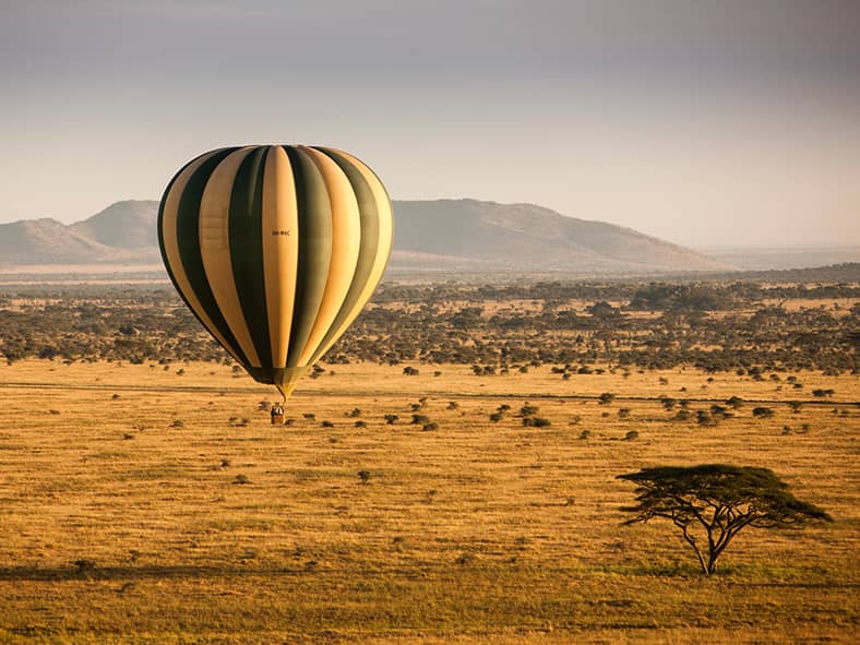  Soar above the Serengeti in a hot air balloon  